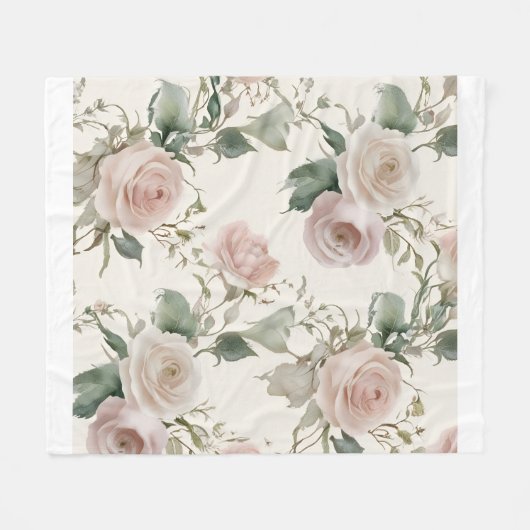 Muster blühender Rose Fleecedecke (Vorderseite (Horizontal))