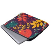 Muster Blume bunt glänzend Laptopschutzhülle (Vorne Knopf)