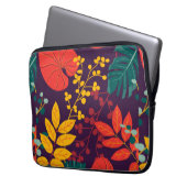 Muster Blume bunt glänzend Laptopschutzhülle (Vorderseite Links)