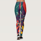 Muster Blume bunt glänzend Leggings (Rückseite)