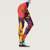 Muster Blume bunt glänzend Leggings (Rechts)