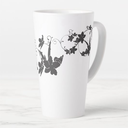 Muster-Blume-dekorative Pflanze Milchtasse (Rechte Ecke)