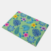 Muster Blume Farbenfrohe Niedliche leuchtende Farb Fußmatte (Schrägansicht)