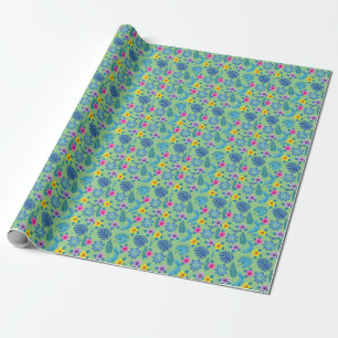 Muster Blume Farbenfrohe Niedliche leuchtende Farb Geschenkpapier