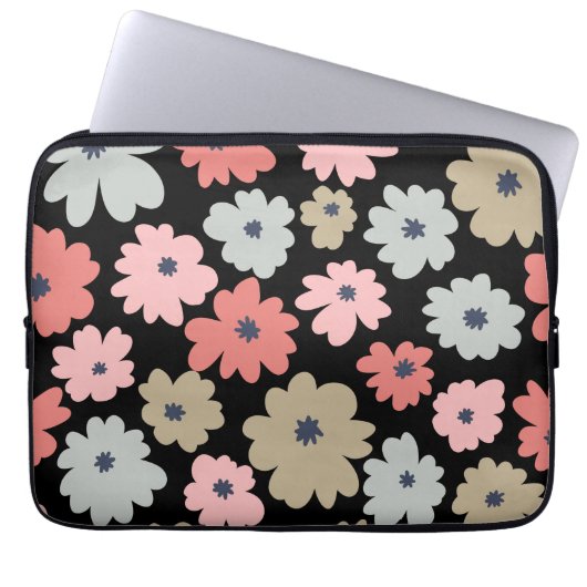 Muster Blume Farblich Vintag Laptopschutzhülle (Vorderseite)