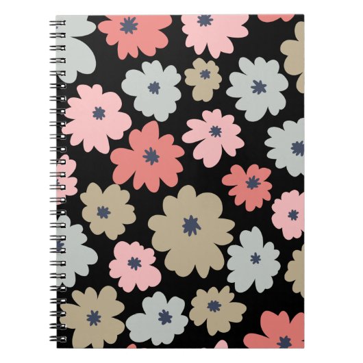 Muster Blume Farblich Vintag Notizblock (Vorderseite)