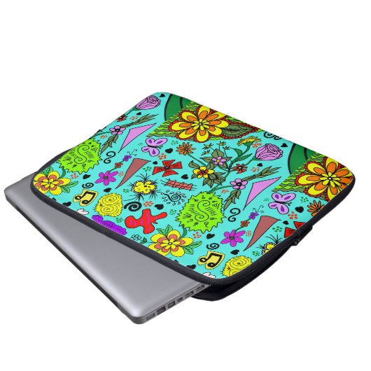 Muster, Blume Laptopschutzhülle (Vorne Knopf)