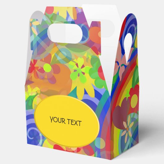 Muster - Blume Power + Text Geschenkschachtel (Geöffnet)