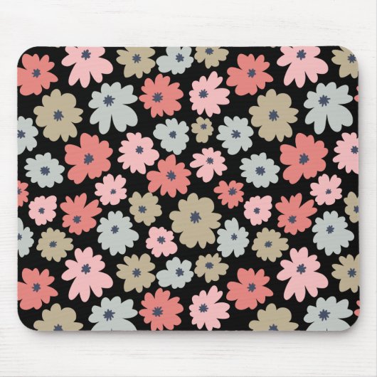 Muster Blumen Farbige Vintage Mousepad (Vorne)