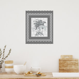 Muster Blumen Zuhause Wohnung Geschenk Poster