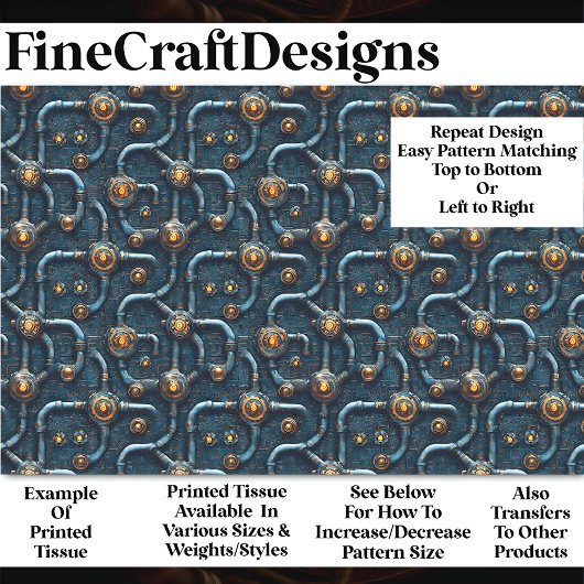 Muster BM2 Decoupage für industrielle Steampfleitu Seidenpapier