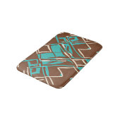 Muster Boho Brown und Turquoise geometrische Forme Badematte (Schrägansicht)