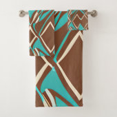 Muster Boho Brown und Turquoise geometrische Forme Badhandtuch Set (Insitu)