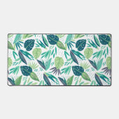 Muster botanisches Grün/Weiße Blätter Schreibtischunterlage (Vorderseite)