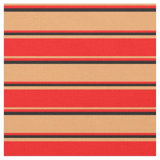 Muster braun, rot und schwarz Streifen Stoff (Nahaufnahme)