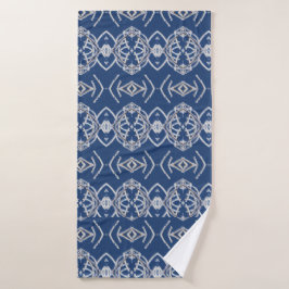 Muster Bright Blue & White Snow Formen Badehandtuch
