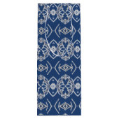 Muster Bright Blue & White Snow Formen Geschenktüte Für Weinflaschen (Rückseite)