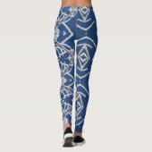 Muster Bright Blue & White Snow Formen Leggings (Rückseite)