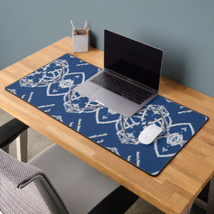 Muster Bright Blue & White Snow Formen Schreibtischunterlage