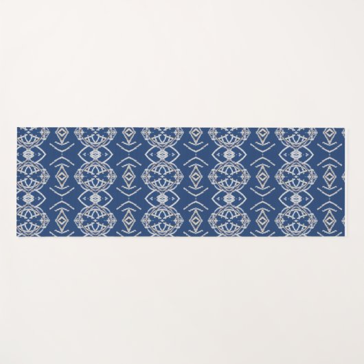 Muster Bright Blue & White Snow Formen Yogamatte (Vorderseite (Horizontal))