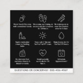 Muster Brows Aftercare PMU Brow Instructions Quadratische Visitenkarte (Rückseite)