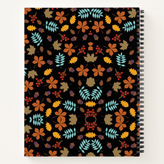 Muster bunten Herbstblätter Notebook Notizblock (Rückseite)