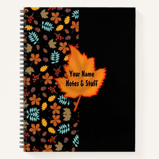 Muster bunten Herbstblätter Notebook Notizblock (Vorderseite)