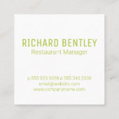 Muster | Catering-Logo Quadratische Visitenkarte (Rückseite)