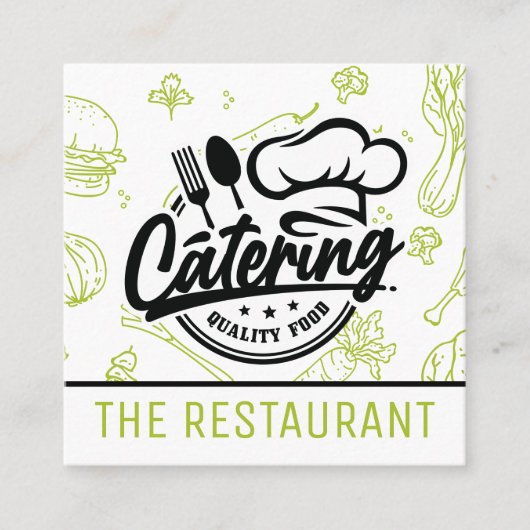 Muster | Catering-Logo Quadratische Visitenkarte (Vorderseite)