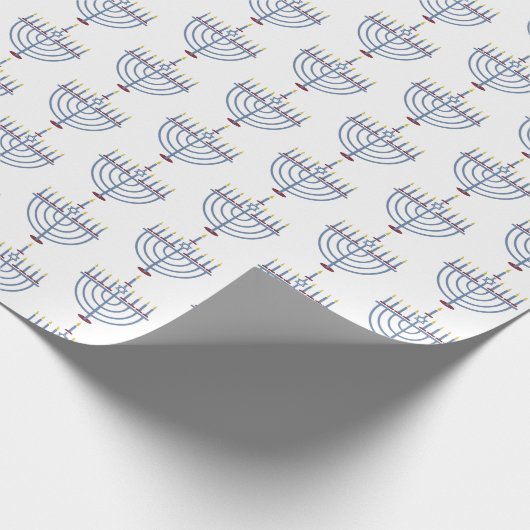 Muster Chanukkas Menorah hübsch Geschenkpapier (Ecke)