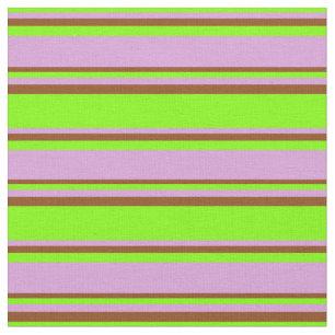 Muster Chartreuse, Pflaume und braune Streifen Stoff