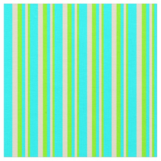 Muster Chartreuse, Tan und Cyan Lined/Striping Stoff (Nahaufnahme)