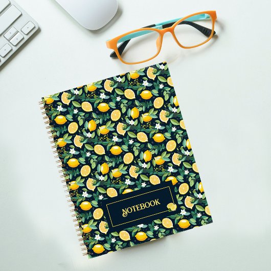 Muster Citrus Lemon Spiral Notebook Notizblock