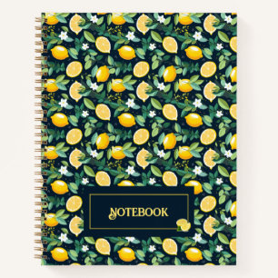 Muster Citrus Lemon Spiral Notebook Notizblock