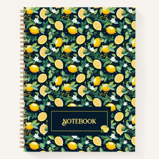 Muster Citrus Lemon Spiral Notebook Notizblock (Vorderseite)