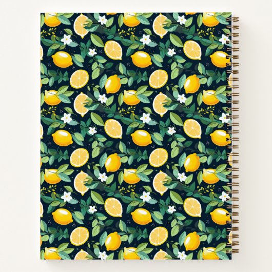 Muster Citrus Lemon Spiral Notebook Notizblock (Rückseite)