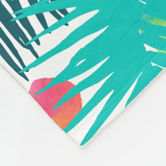 Muster-Collage für tropische Blätter Fleecedecke (Ecke)