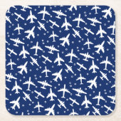 Muster Cool Blau und Weiß Rechteckiger Pappuntersetzer (Vorderseite)