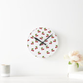 Muster Coquette Cherries Runde Wanduhr (Zuhause)