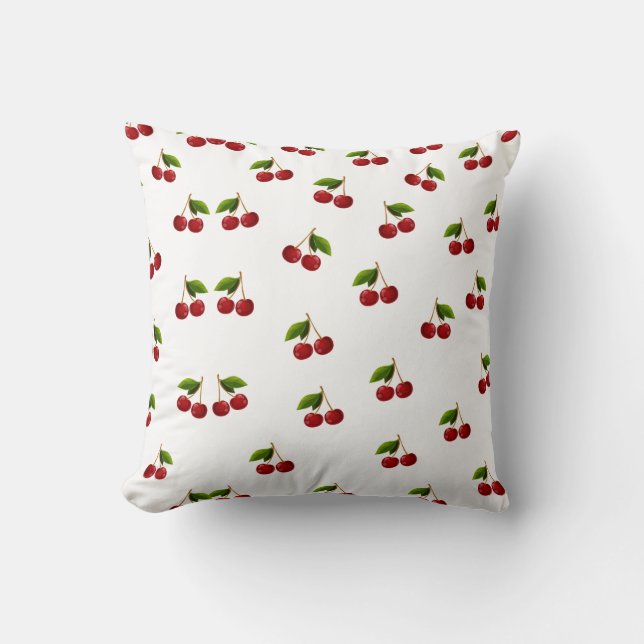 Muster Coquette CherryThrow Pillow Kissen (Vorderseite)