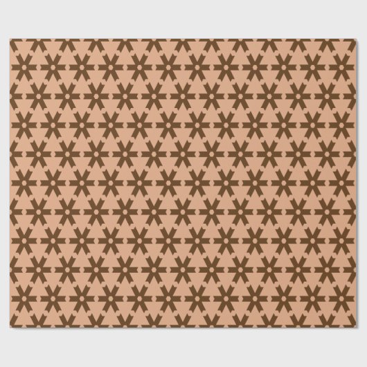 Muster Cream Brown Minimal Muster Geschenkpapier (Flach)