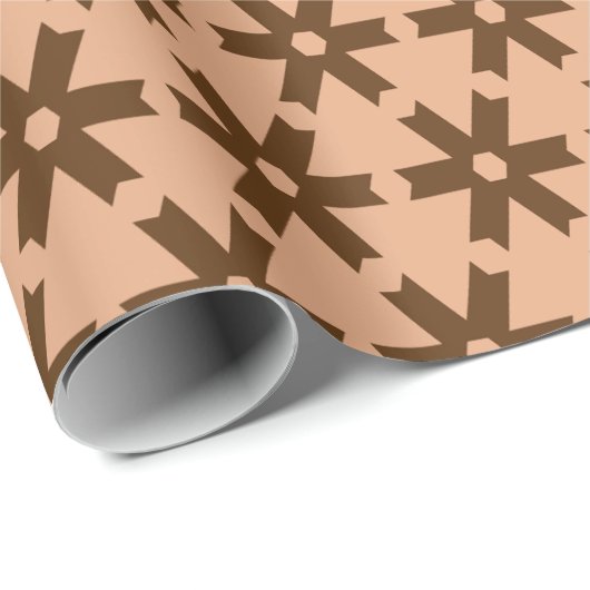 Muster Cream Brown Minimal Muster Geschenkpapier (Rolleneckpunkt)