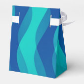 Muster - Cyan Blau + Ihr Text Geschenkschachtel (Rückseite)