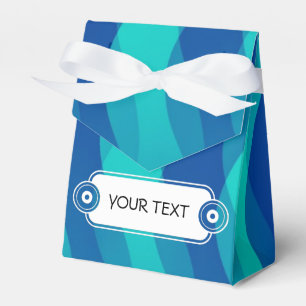 Muster - cyan-blaues Blau + Ihr Text Geschenkschachtel