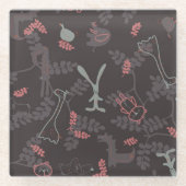 Muster, das Babytiere 1 anzeigt Glasuntersetzer (Vorderseite)