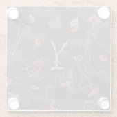 Muster, das Babytiere 1 anzeigt Glasuntersetzer (Rückseite)