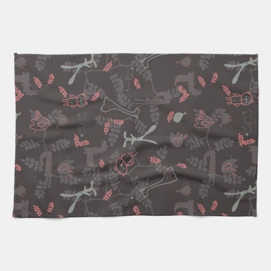 Muster, das Babytiere 1 anzeigt Handtuch (Horizontal)