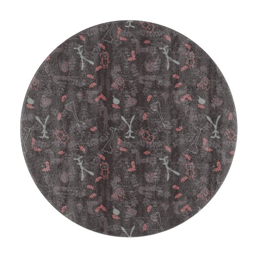 Muster, das Babytiere 1 anzeigt Schneidebrett (Vorderseite)