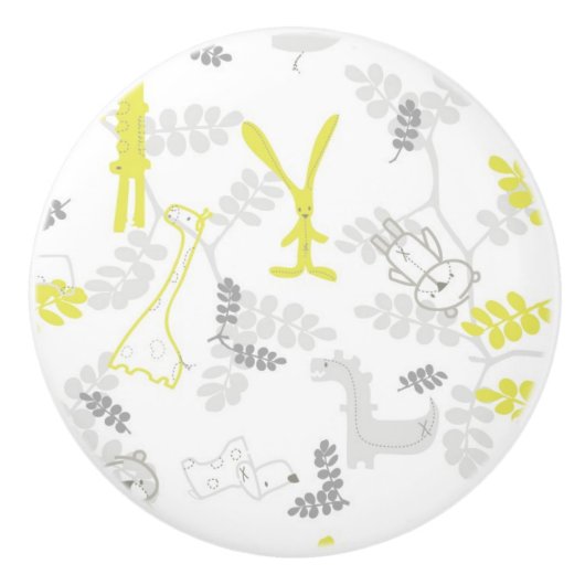 Muster, das Babytiere 2 anzeigt Keramikknauf (Vorderseite)