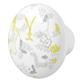 Muster, das Babytiere 2 anzeigt Keramikknauf (Rechts)